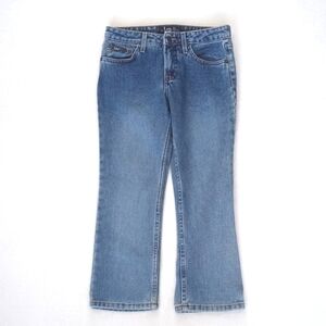 🌿L.E.I. Vintage Women’s Medium Wash Denim Blue Cropped Style Capri Jeans 1